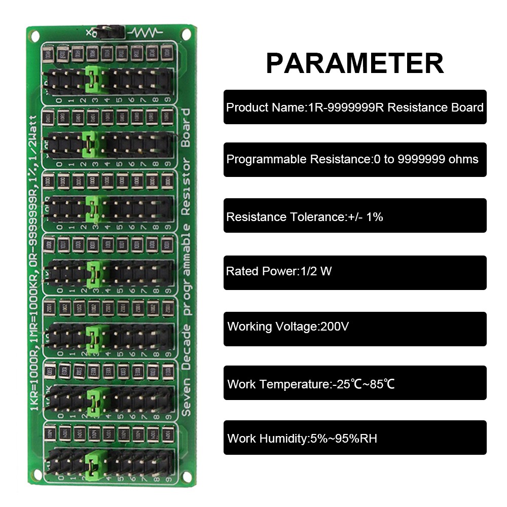 1R-999999R Programmable Resistance Board - Seven Section Precision